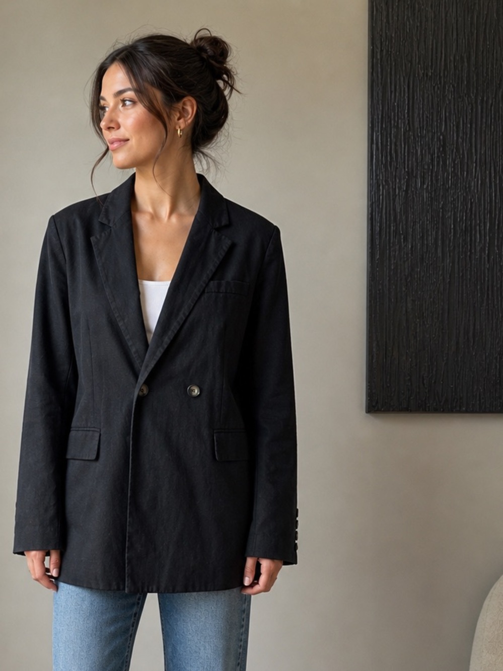 House of Harlow Linen Blend Blazer